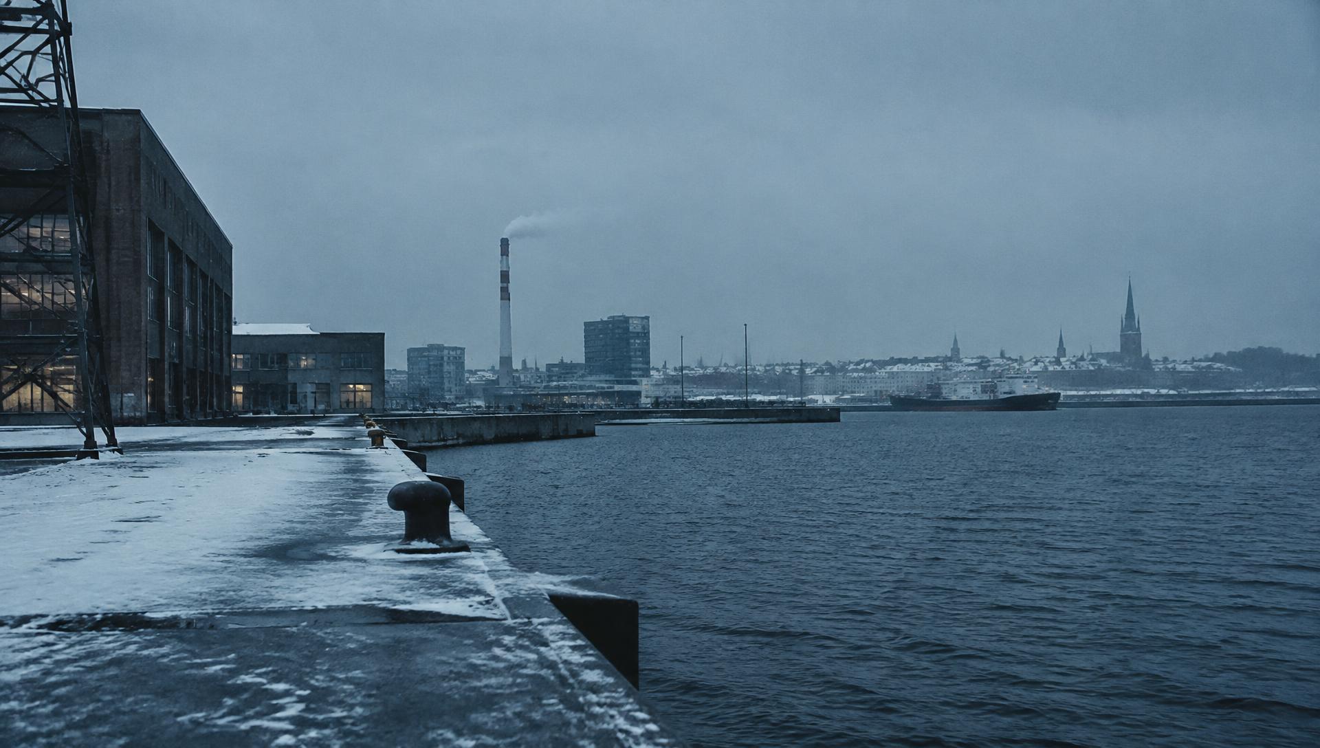 Bord de mer Baltique à Noblessner, Tallinn, en hiver